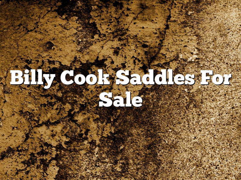 Billy Cook Saddles For Sale