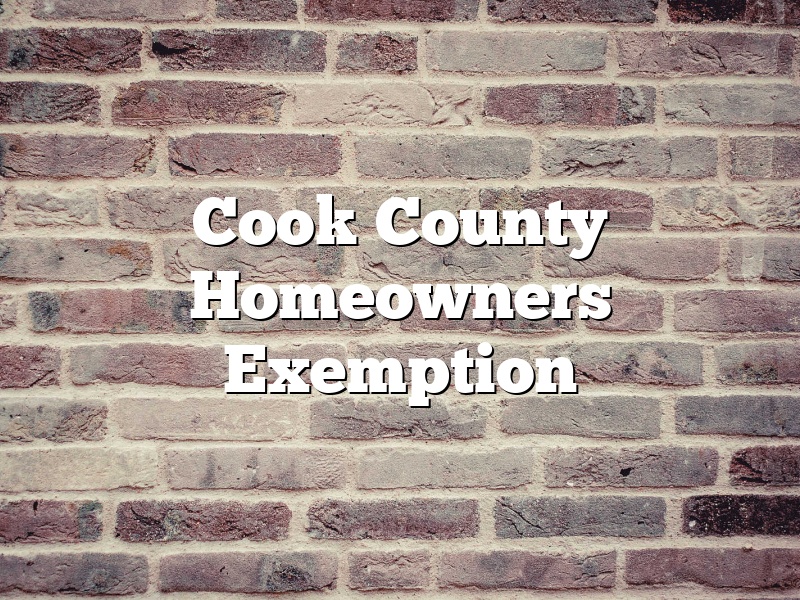 Cook County Homeowners Exemption