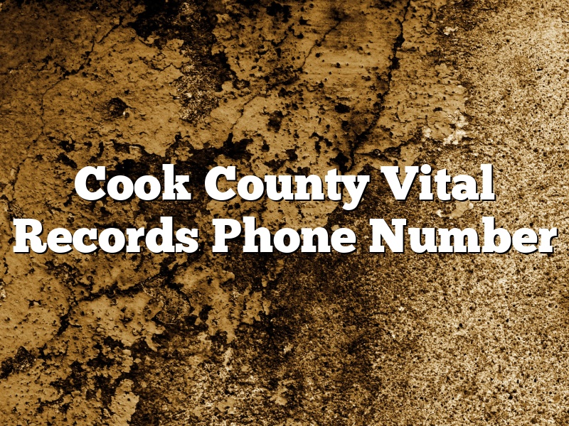 Cook County Vital Records Phone Number