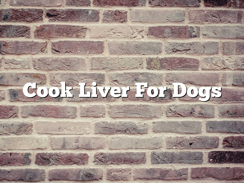Cook Liver For Dogs