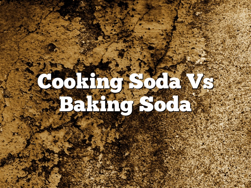 Cooking Soda Vs Baking Soda