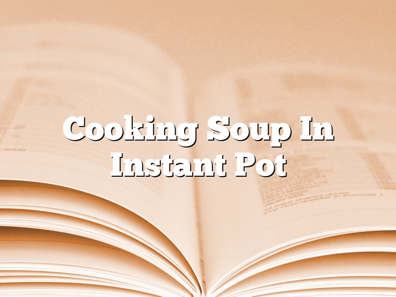 Cooking Soup In Instant Pot