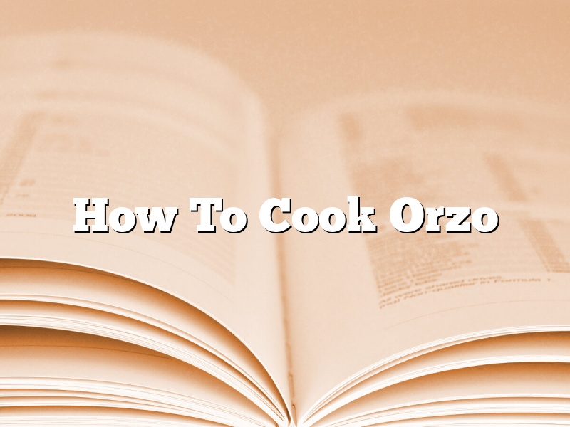 How To Cook Orzo