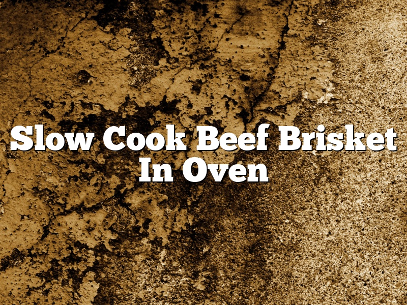 Slow Cook Beef Brisket In Oven