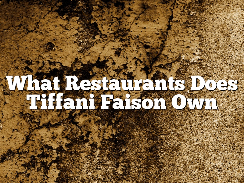 What Restaurants Does Tiffani Faison Own