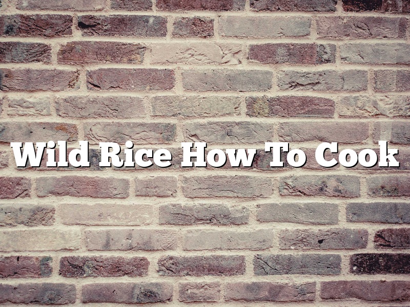 Wild Rice How To Cook