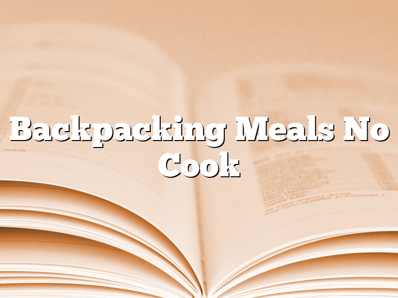 Backpacking Meals No Cook