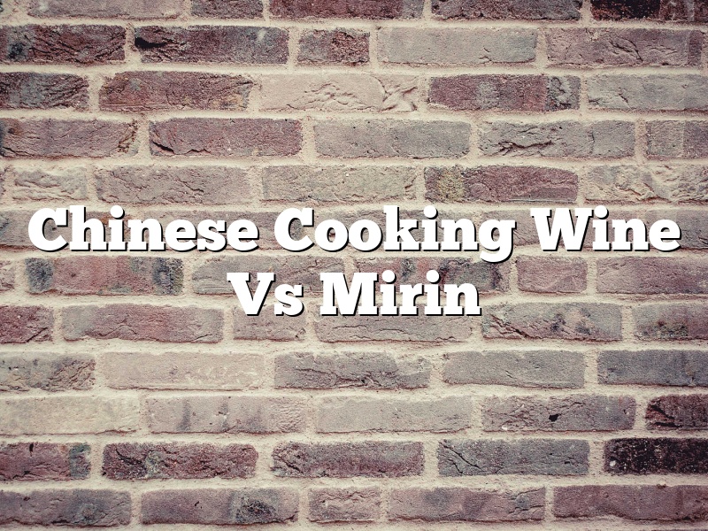 Chinese Cooking Wine Vs Mirin