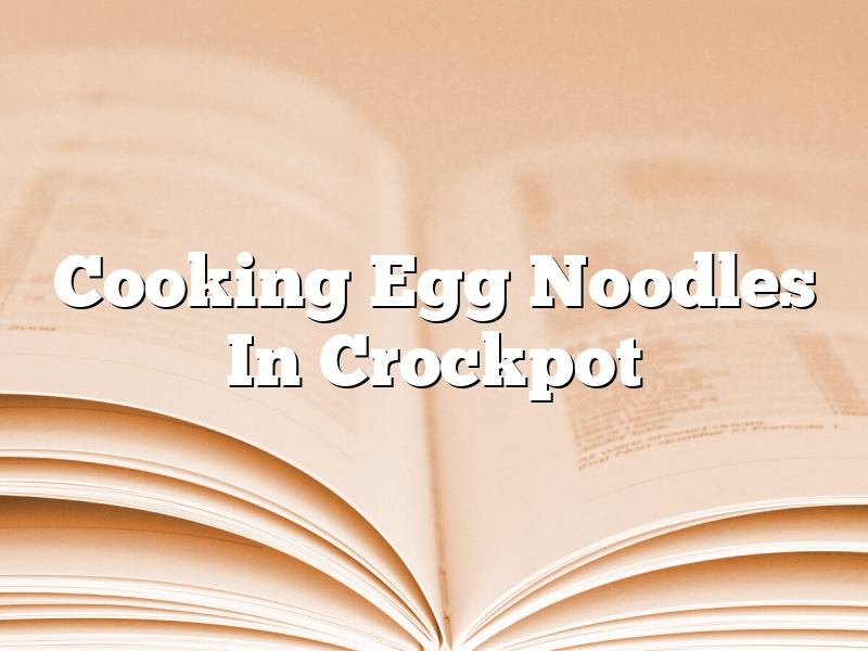 Cooking Egg Noodles In Crockpot