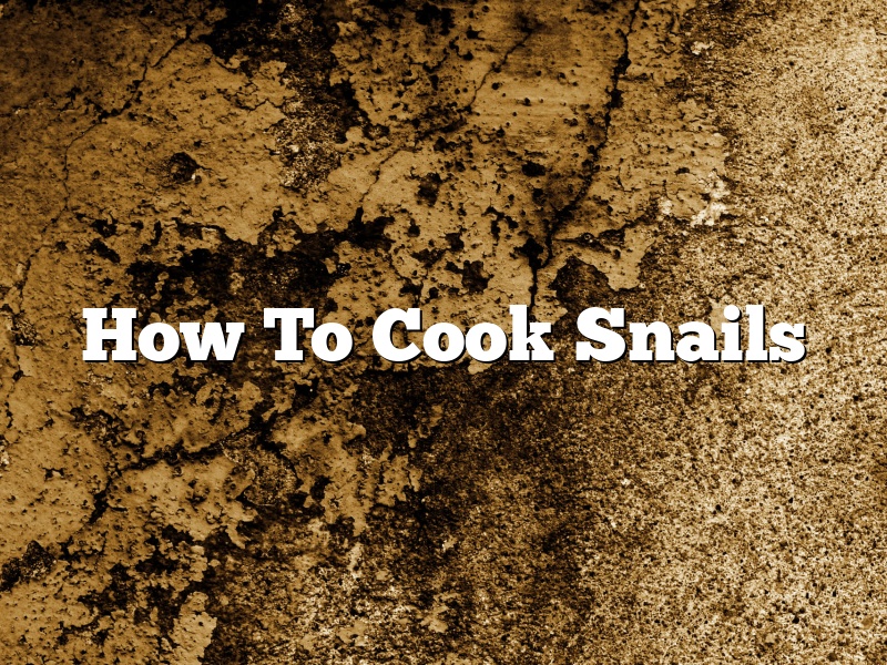 How To Cook Snails