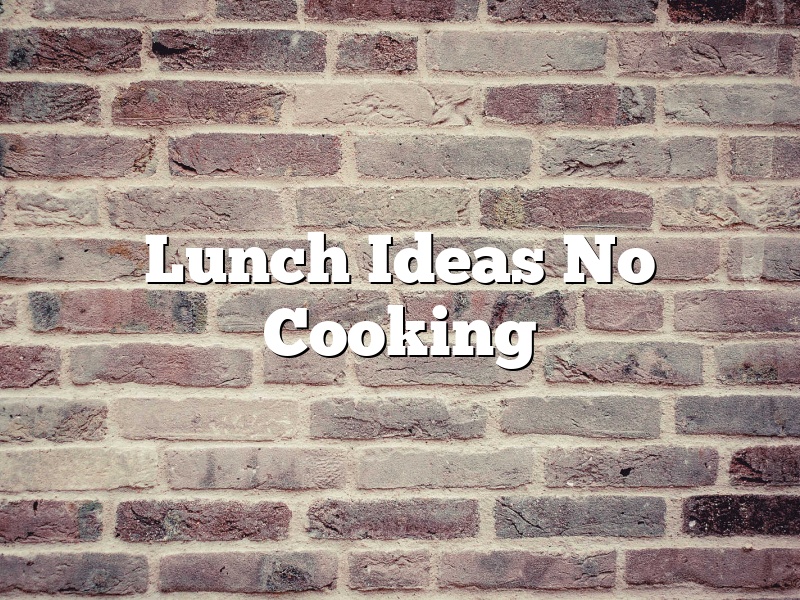 Lunch Ideas No Cooking