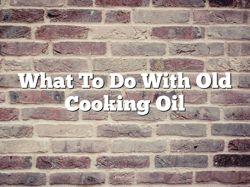 What To Do With Old Cooking Oil