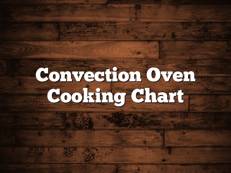 Convection Oven Cooking Chart