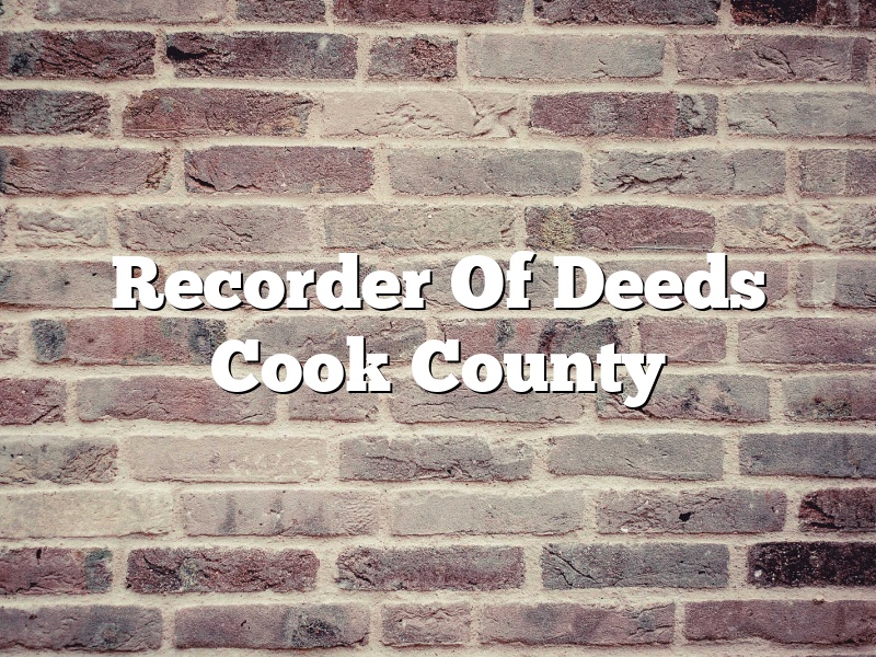 Recorder Of Deeds Cook County
